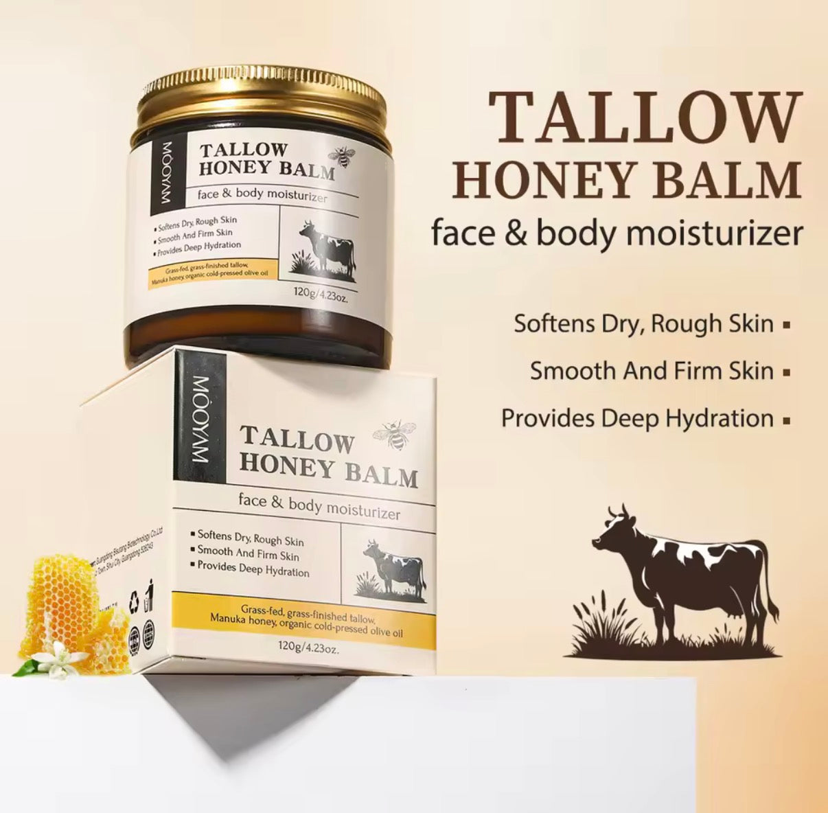 Tallow Honey Balm Face & Body moisturiser