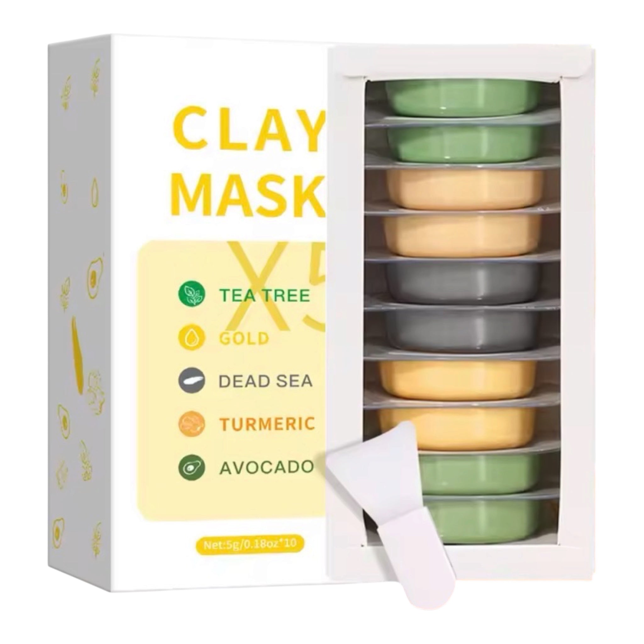Clay Mud Brightening Mask Set of 10